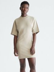 Акція на Сукня-футболка коротка літня жіноча Calvin Klein 613411619 XL Бежева від Rozetka