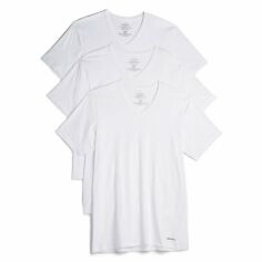 Акція на Набір футболок бавовняних довгих чоловічих Calvin Klein 171712890 XL 3 шт Білий від Rozetka