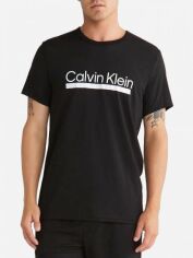 Акція на Футболка бавовняна довга чоловіча Calvin Klein 277848398 S Чорна від Rozetka