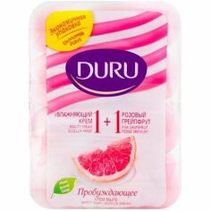 Акция на Мыло туалетное Duru 1+1 С экстрактом розового грейпфрута и увлажняющим кремом 4*80г от MOYO