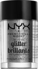 Акция на Гліттер NYX Professional Makeup Face & Body Glitter 10 Silver 2.5 г от Rozetka