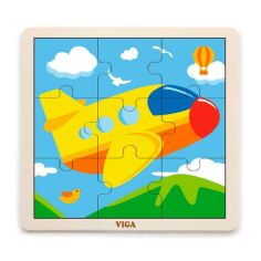 Акція на Деревянный пазл Viga Toys Самолетик, 9 эл. 51447 від Podushka