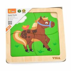 Акція на Деревянный мини-пазл Viga Toys Лошадка, 4 эл. 51312 від Podushka