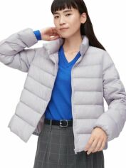 Акція на Пуховик зимовий короткий жіночий Uniqlo 387098214 2XL Сірий від Rozetka