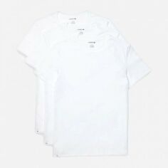 Акція на Набір футболок бавовняних довгих чоловічих Lacoste 501989868 S 3 шт Білий від Rozetka