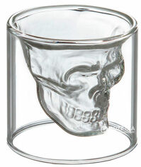 Акція на Стакан-череп UFT Skull Glass з подвійним дном 70 мл від Rozetka