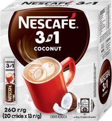 Акція на Напій кавовий NESCAFE 3-в-1 Coconut зі смаком кокоса розчинний у стіках 20 шт х 13 г від Rozetka