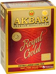 Акція на Чай чорний цейлонський крупнолистовий Akbar Royal Gold 80 г від Rozetka