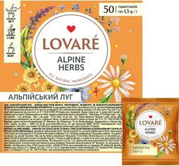 Акція на Суміш чаю трав'яного, квіткового, ягідного та зеленого Lovare "Альпійський луг" 50 пакетиків в індивідуальних конвертах від Rozetka