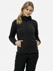 Акція на Куртка демісезонна коротка з капюшоном жіноча Jack Wolfskin Windhain Hoody W 1307481-6000 XS Чорна від Rozetka