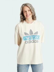 Акция на Футболка оверсайз довга жіноча Adidas Tee Ks IU4760 S-M Біла от Rozetka