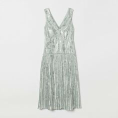 Акція на Плаття міді жіноче H&M XAZ178325NZIJ 32 М'ятне зі сріблястим від Rozetka