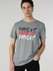 Акція на Футболка бавовняна довга чоловіча Colin's CL1063159GRA 2XL Gray від Rozetka