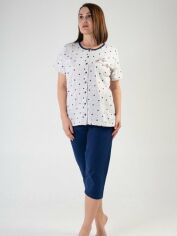 Акція на Піжама (сорочка + шорти) жіноча великих розмірів Vienetta 188208 2XL Світло-сіра від Rozetka