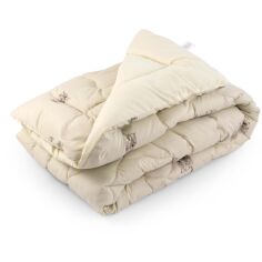 Акція на Одеяло зимнее шерстяное стеганое Wool Руно молочное зимнее 140х205 см вес 1290г від Podushka