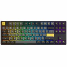 Акція на Клавиатура Akko 5087B Plus Black & Gold 87Key, V3 Cream Yellow, BT/WL/USB-A, Hot-swappable, EN/UKR, RGB, Black від MOYO