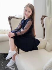 Акция на Дитяча літня сукня для дівчинки Flavien 7009 116 см Темно-синя от Rozetka