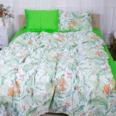 Акция на Комплект постільної білизни MirSon King Size 200х220 см 22-1355 Natural flowers Сатин от Rozetka