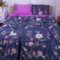 Акція на Комплект постільної білизни MirSon King Size 200х220 см 22-1356 Сад від Rozetka