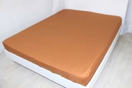 Акція на Простирадло на резинці MirSon односпальне 70х190+10 см 30-0005 Brown Satin Stripe від Rozetka