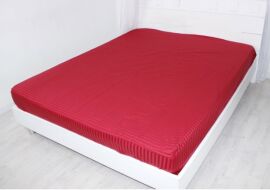 Акція на Простирадло на резинці MirSon односпальне 70х190+10 см 30-0018 Red Satin Stripe від Rozetka
