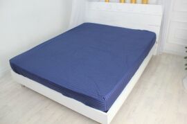 Акція на Простирадло на резинці MirSon односпальне 70х190+10 см 30-0020 Smoky Blue Satin Stripe від Rozetka