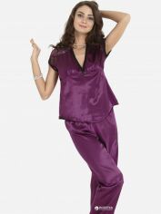 Акция на Піжама (футболка + штани) жіноча великих розмірів Miorre 001-018524 L-XL Фіолетова от Rozetka