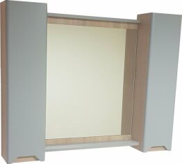 Акция на Дзеркальна шафа ВАНЛАНД Wood WMC-100 G сіра от Rozetka