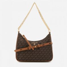 Акція на Сумка жіноча крос-боді Michael Kors JET SET CHARM MD CONV POUCHETTE XBODY 32R3GT9C8B252 Темно-коричнева від Rozetka