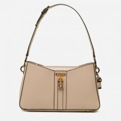 Акция на Сумка крос-боді жіноча GUESS GINEVRA ELITE SHOULDER BAG HWVZ8734180-RWO Бежево-рожева от Rozetka