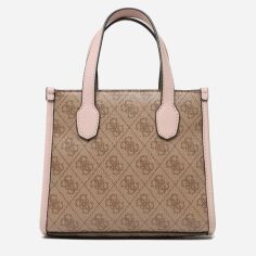 Акция на Сумка крос-боді жіноча GUESS SILVANA 2 CMPRTMNT MINI TOTE HWSN8665770-LLR Світло-коричнева от Rozetka