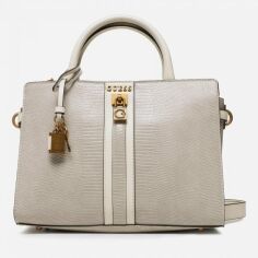 Акция на Сумка крос-боді жіноча GUESS GINEVRA ELITE SOCIETY SATCHEL HWKB8734060-TAU Сіра от Rozetka