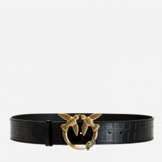 Акція на Шкіряний ремень Pinko LOVE CROCO 2 H4 BELT PELLE ST. 1H213YA051Z99Q Чорний від Rozetka