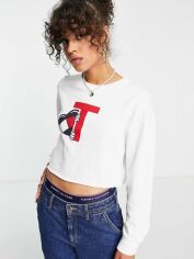 Акція на Світшот жіночий Tommy Hilfiger 614867675 S Білий з принтом від Rozetka