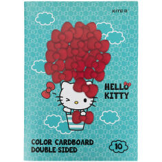 Акция на Картон цветной двусторонний 10 листов 10 цветов А4 Hello Kitty Kite HK21-255 от Podushka
