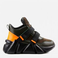 Акция на Жіночі зимові черевики низькі Le'BERDES 00000013819 36 23.5 см Хакі з оранжевим от Rozetka