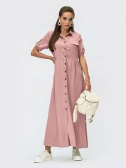 Акція на Сукня-сорочка довга літня жіноча Dressa 61947 48 Рожева від Rozetka