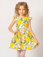 Акція на Дитяче літнє святкове плаття для дівчинки Ласточка 20_5040 128 см Біле/Лимони від Rozetka