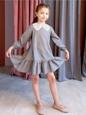 Акция на Підліткова сукня для дівчинки Ласточка 23_1000 146 см Сіра от Rozetka