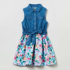 Акция на Сукня дитяча джинсова OVS Dress W/Aop Skirt Md Wash + Aop 1804378 104 см Blue от Rozetka