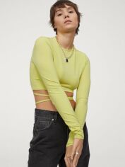 Акція на Топ жіночий H&M XAZ329918MVSY S Салатовий від Rozetka