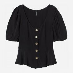 Акція на Блузка жіноча H&M XAZ230744LGUV 38 Чорна від Rozetka