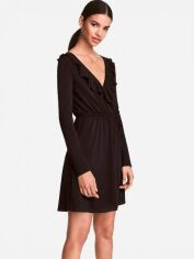 Акція на Сукня коротка літня жіноча H&M 457222001b82 32 Чорна від Rozetka