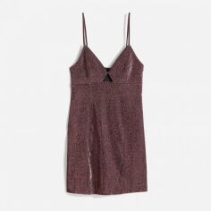 Акція на Сукня коротка літня жіноча H&M 1081902 L Бордова від Rozetka