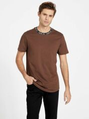 Акція на Футболка бавовняна довга чоловіча Guess 893732414 L Коричнева від Rozetka