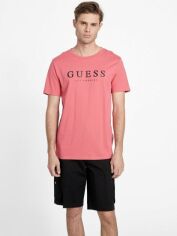 Акція на Футболка довга чоловіча Guess 559423683 L Рожева від Rozetka
