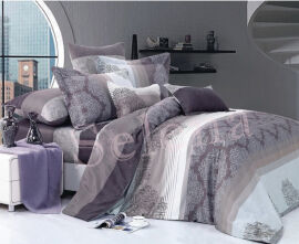 Акція на Комплект постельного белья Selena бязь люкс Орнамент кружево 100040 Полуторный комплект від Podushka