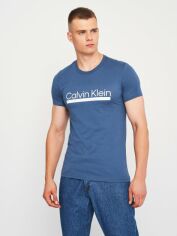 Акція на Футболка бавовняна довга чоловіча Calvin Klein 515281328 S Синя від Rozetka