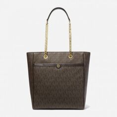 Акция на Сумка тоут шкіряна Michael Kors 942638004 Коричнева от Rozetka