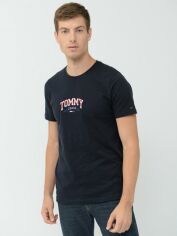 Акція на Футболка бавовняна довга чоловіча Tommy Hilfiger 10022.1 S Темно-синя від Rozetka